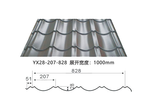 秦皇島YX28-207-828彩鋼琉璃瓦